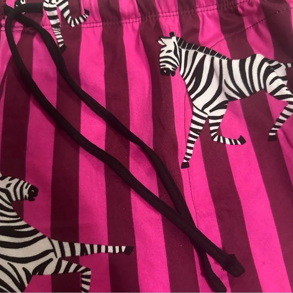 Room Service Women's Shawl Collar Pajama Set/Pink Stripe Zebra/Size: XX-Large - Picture 8 of 15